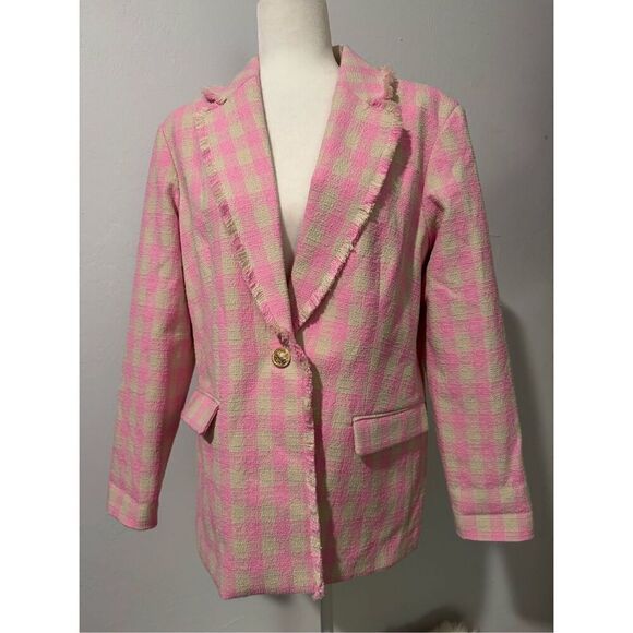 Vera Moda bree Kae check tweed blazer 6 - Picture 2 of 12